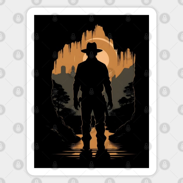 Unending Adventure - Silhouette - Indy Magnet by Fenay-Designs